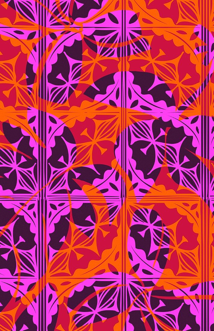 Mehrlagiges Design in Rosa und Orange (Illustration)