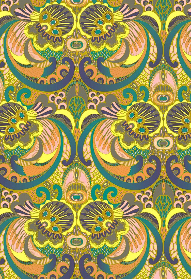 Reflected paisley pattern (print)