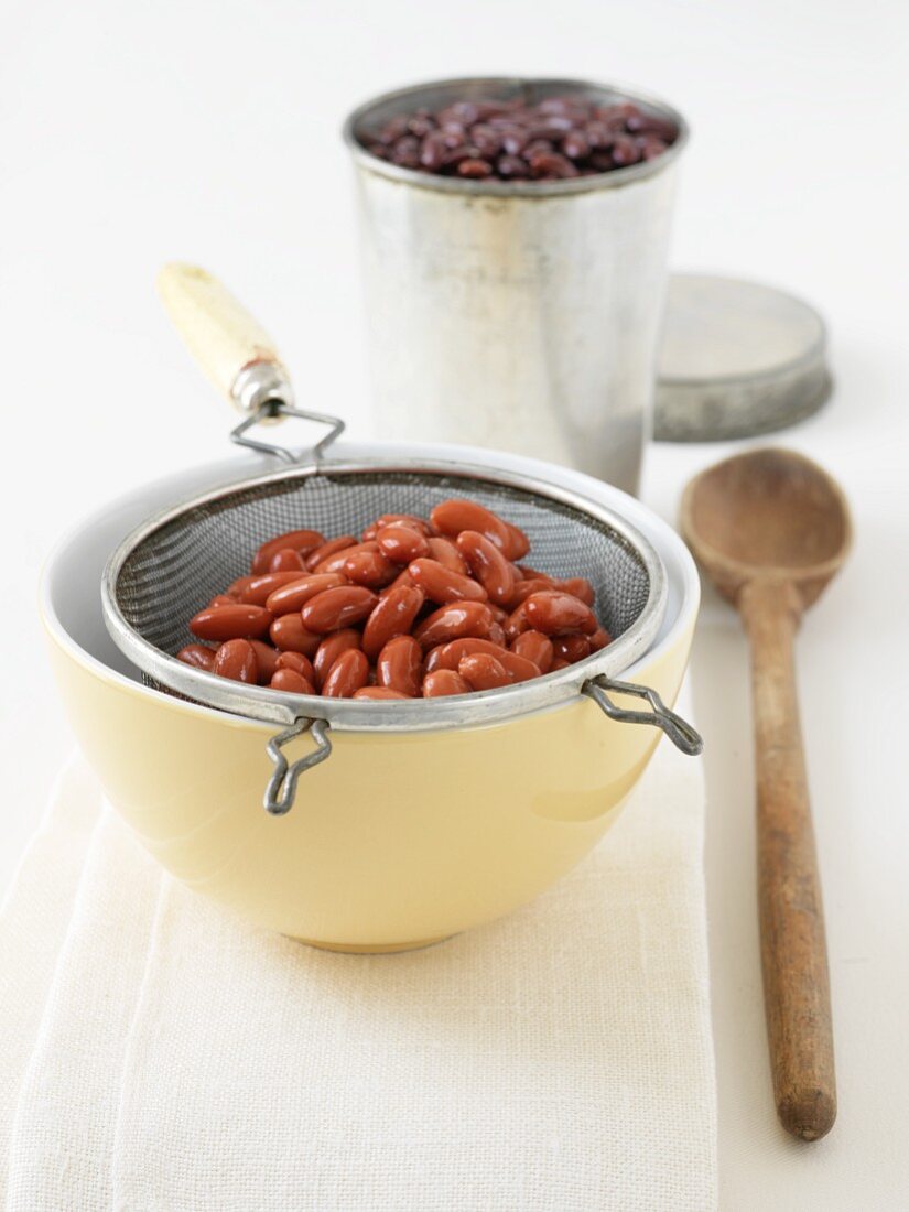 Kidney Beans in a Strainer