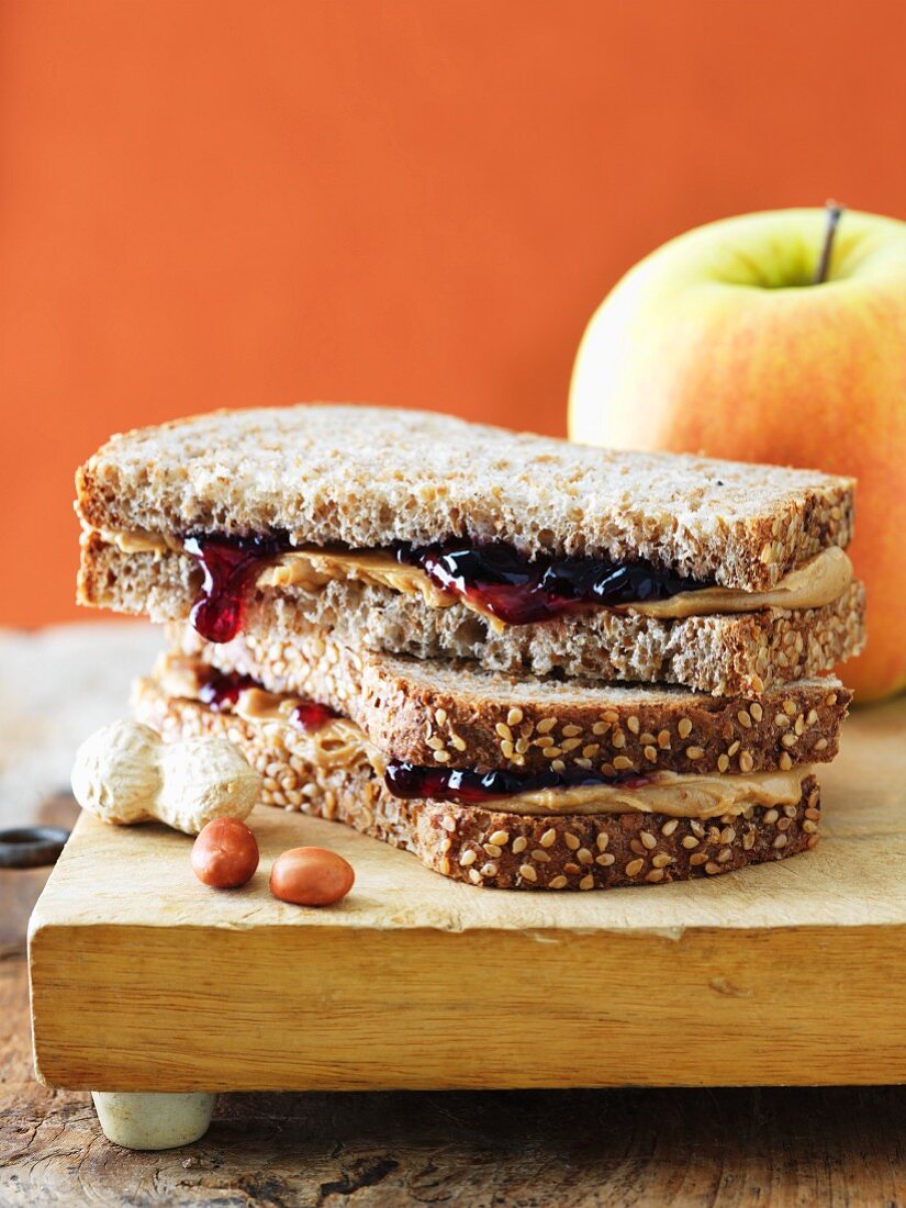 Peanut Butter And Grape Jelly Sandwich License Images Stockfood