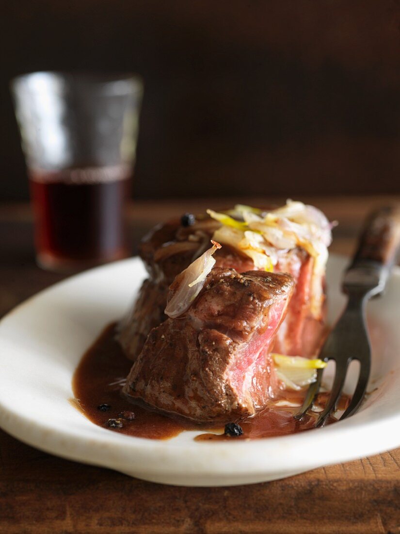 Rindersteak mit Pfeffersauce