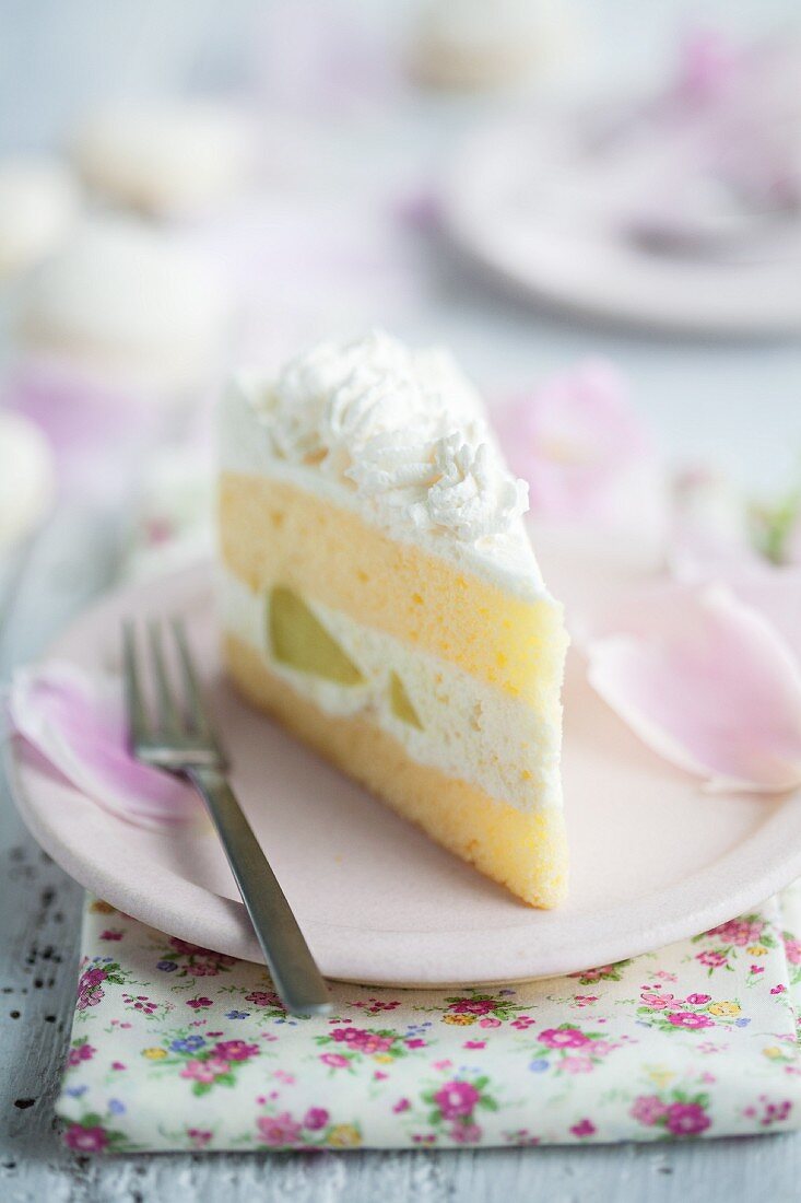 Melon cream layer cake