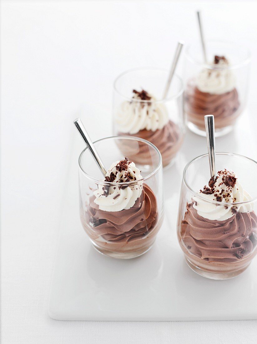 Chocolate mousse with cream