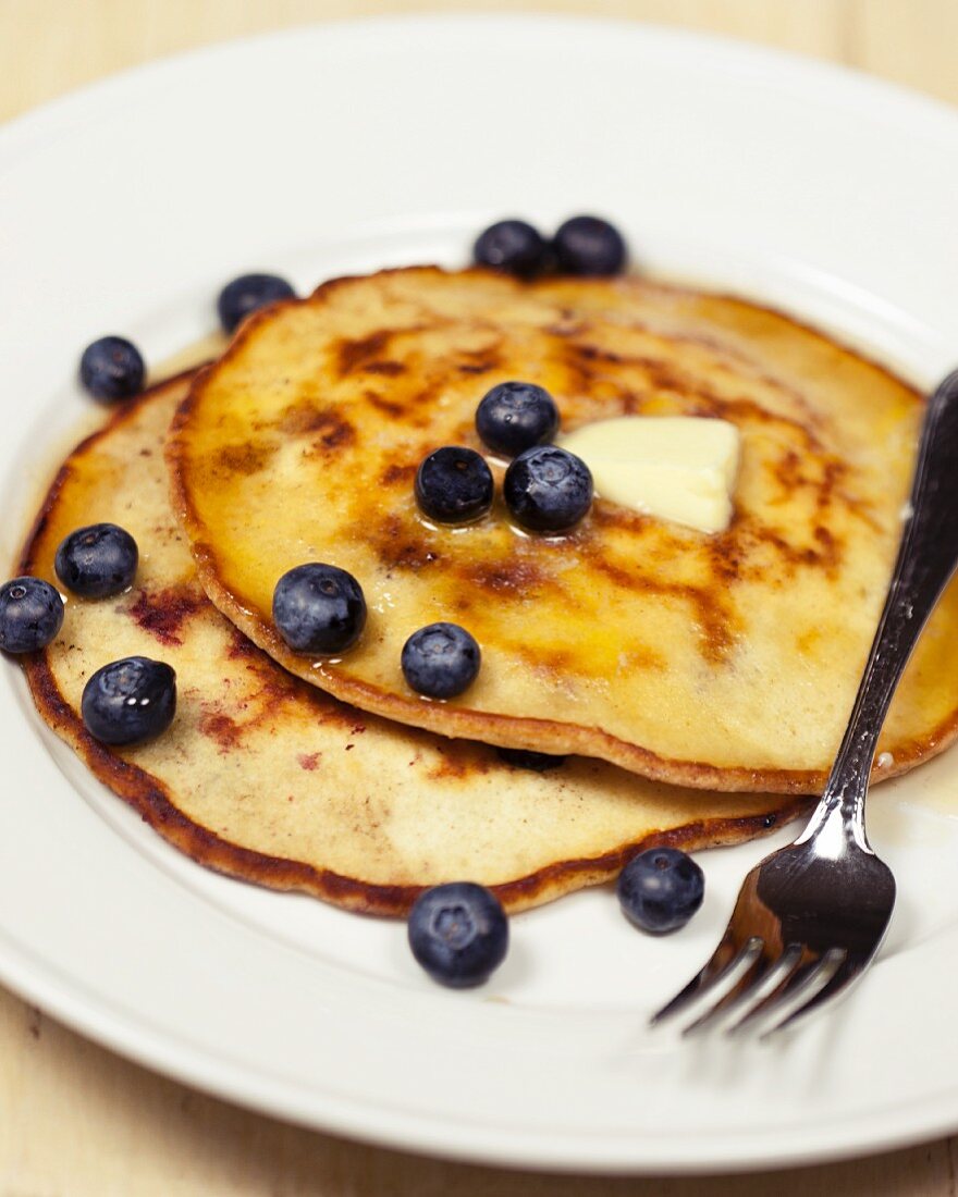Kokos-Blaubeeren-Pancakes
