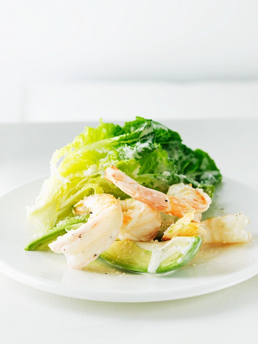 Shrimp and Avocado Caesar Salad