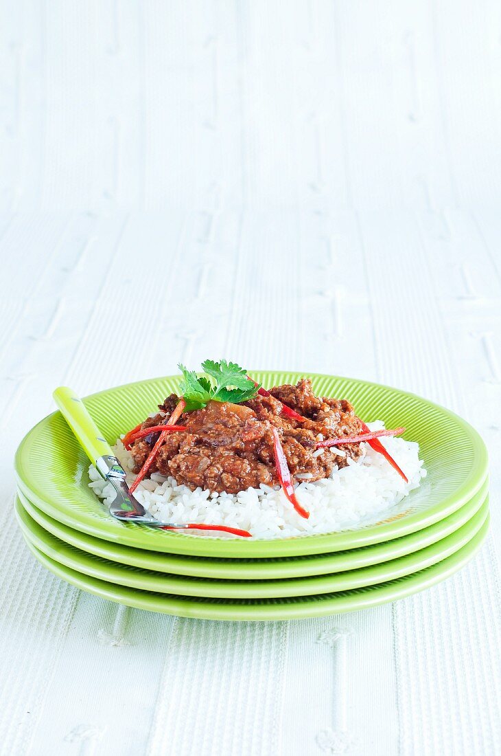 Chilli con carne with rice