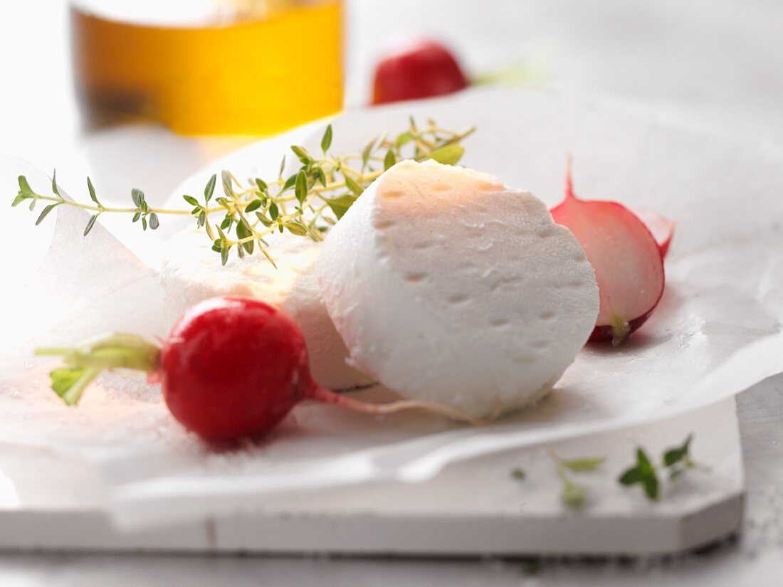 Goat's cheese and radishes