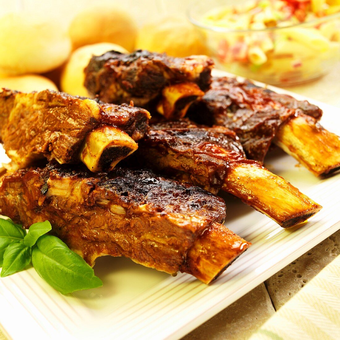 Platter of Beef Ribs; Close Up