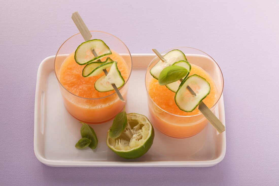 Melon drink with buttermilk and cucumber