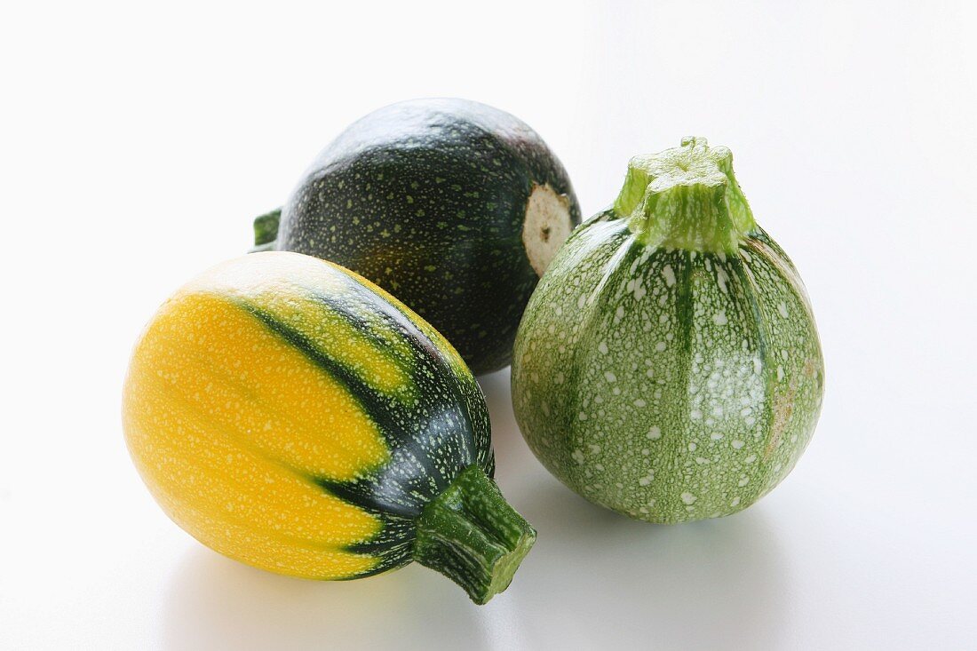 Three mini courgettes