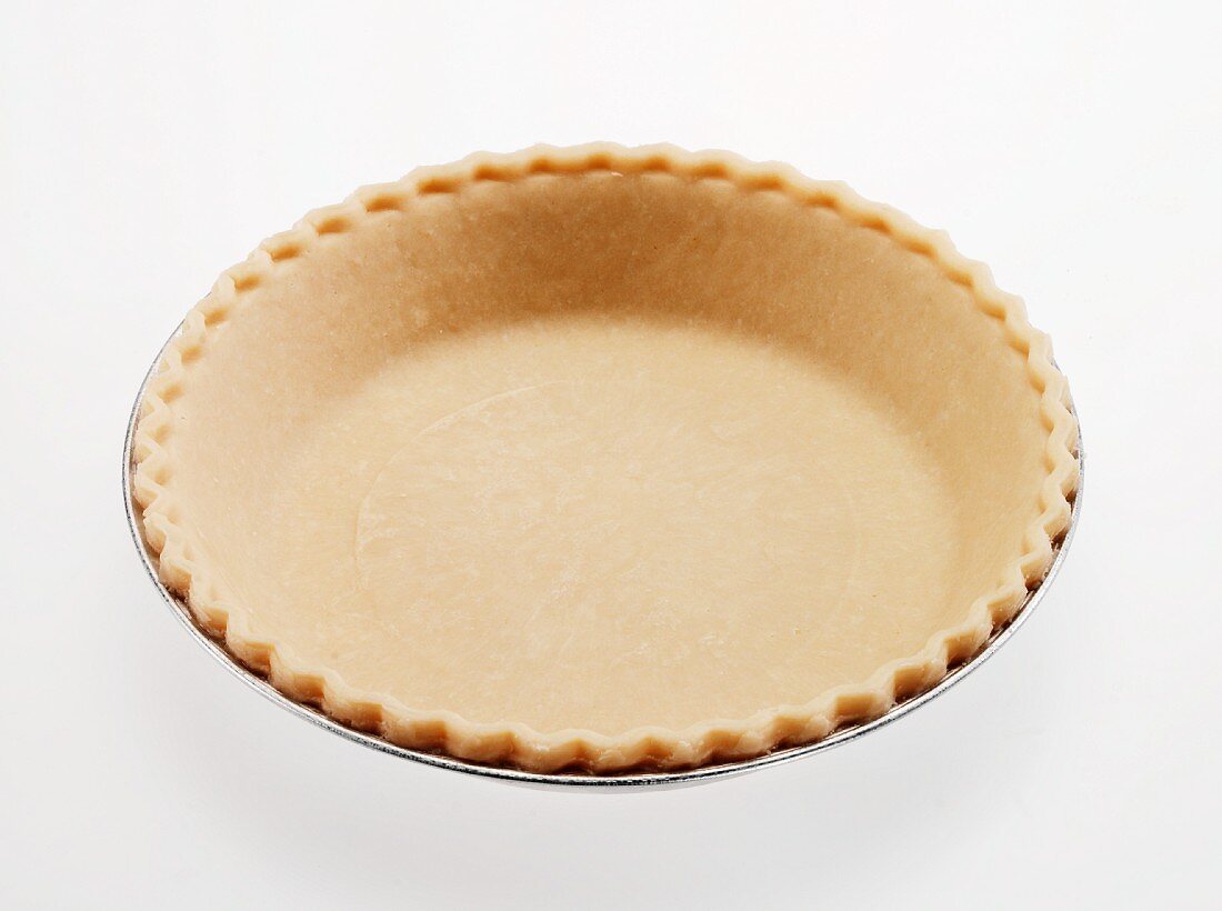 Frozen Pie Shell on a White Background
