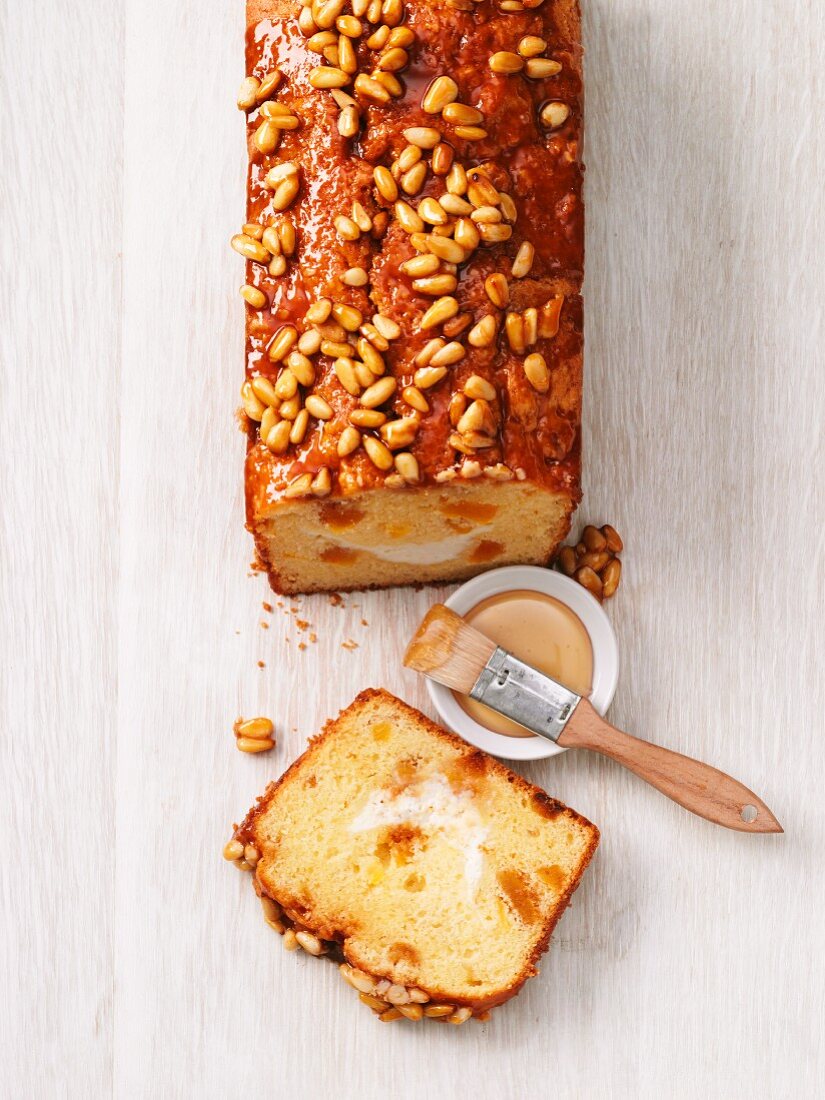 Ricotta cake with pine nuts