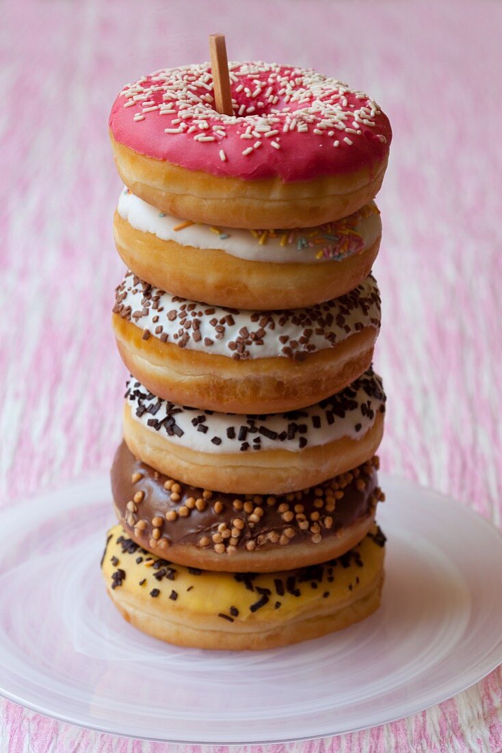 A stack of doughnuts