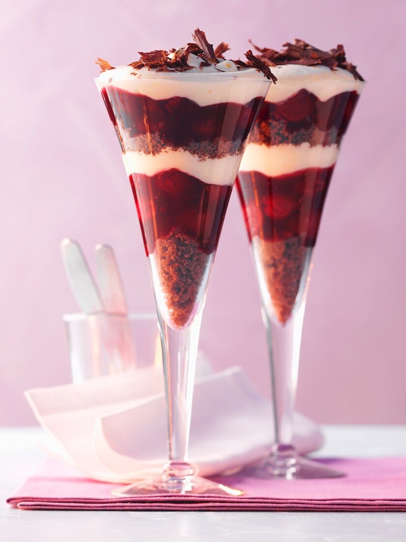 Black Forest cherry layered desserts