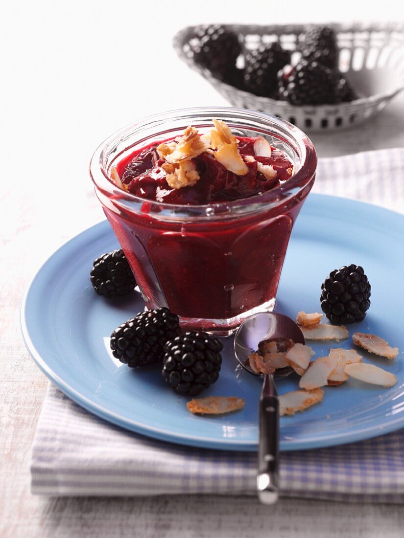 Blackberry jam with slivered almonds