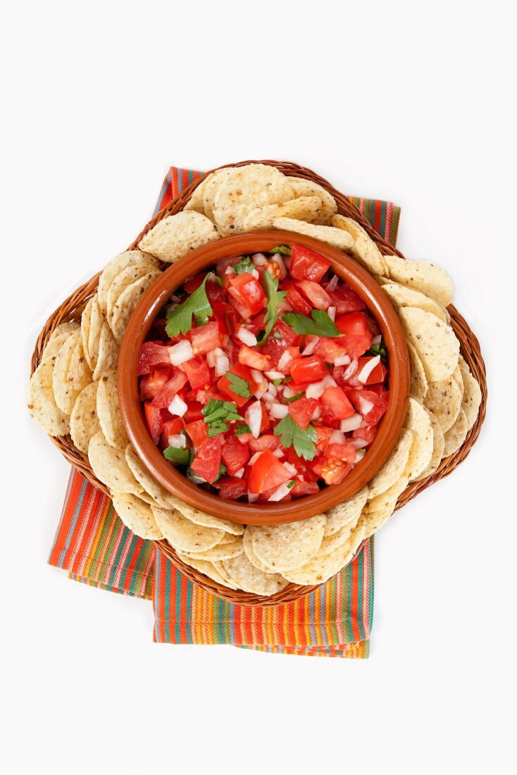 Fresh Salsa and Tortilla Chips; From Above