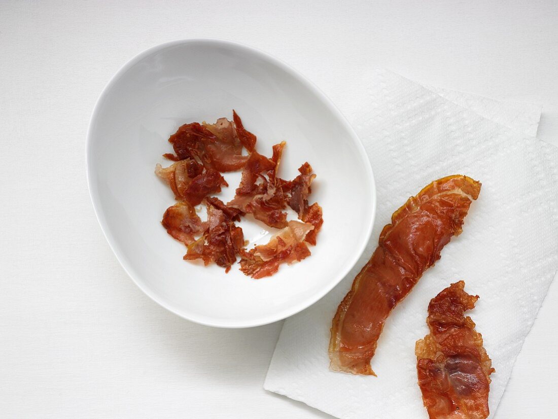 Fried rashers of bacon