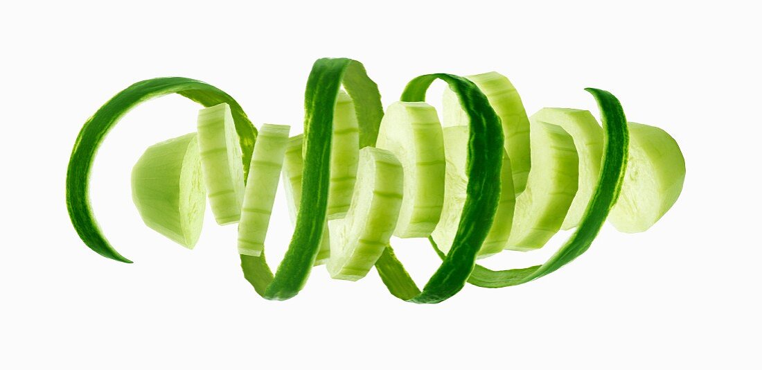 Moving cucumber slices