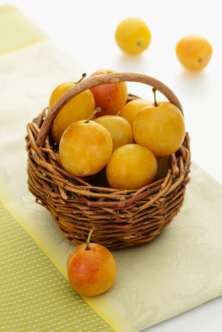 A basket of mirabelles