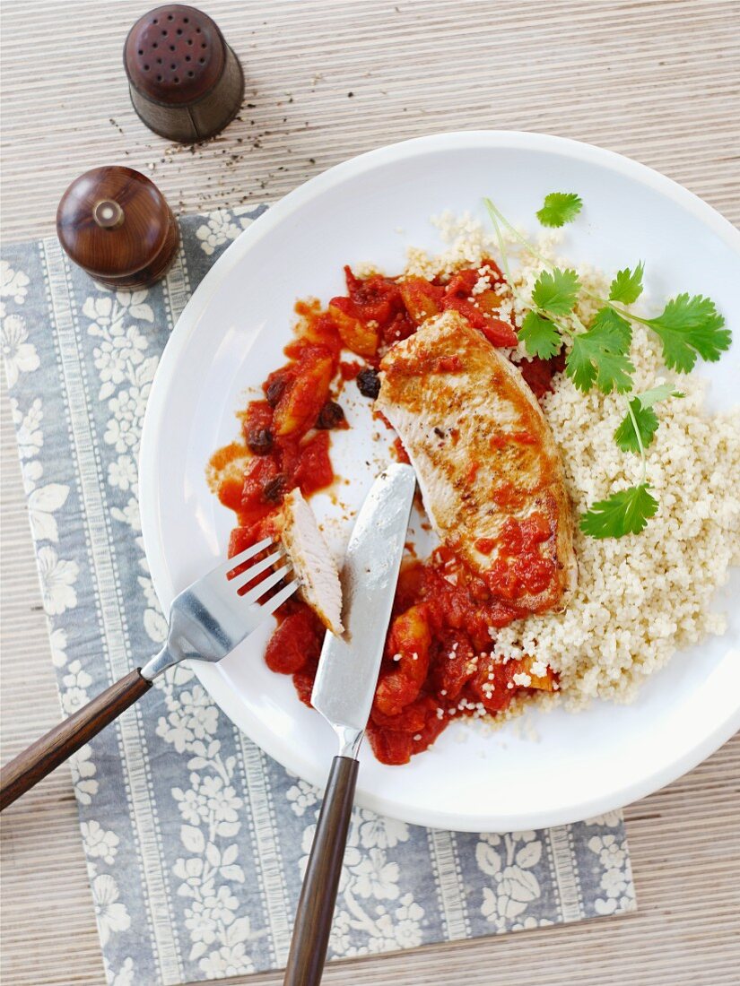 Turkey steak with couscous (Morocco)