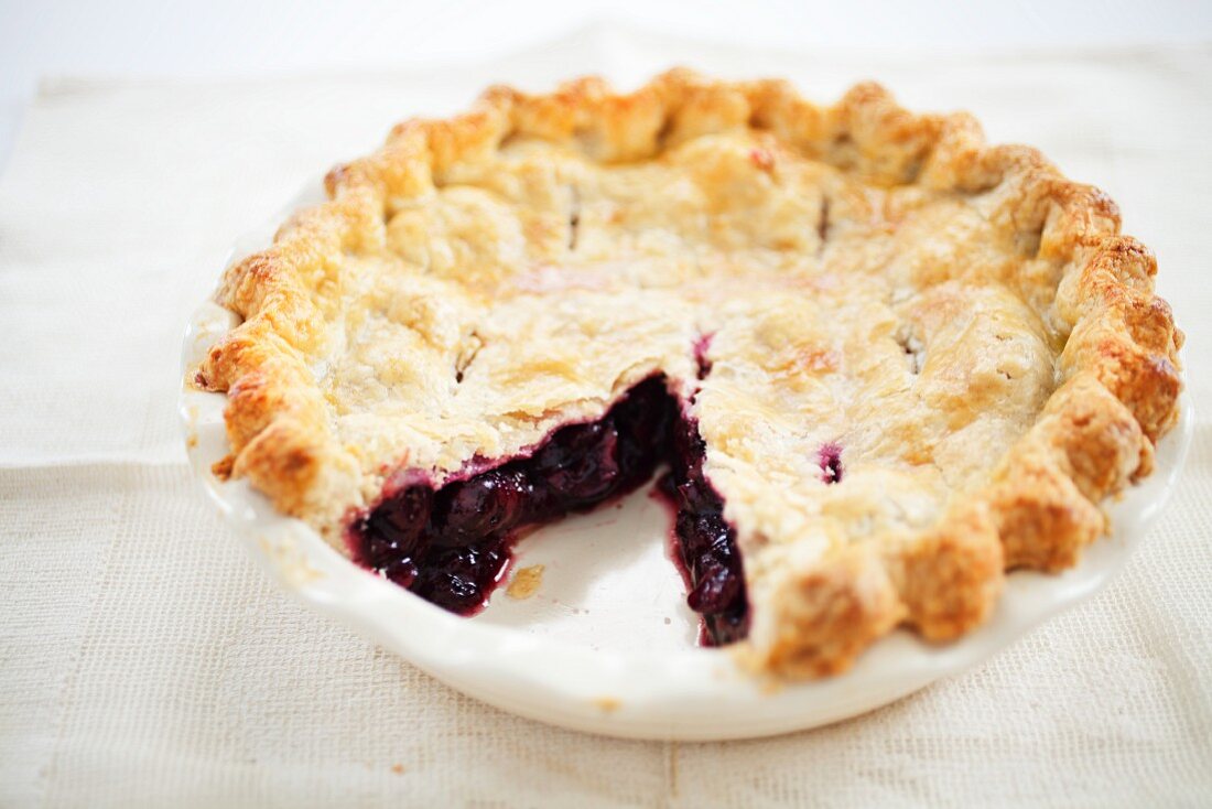 Cherry Pie with Slice Removed