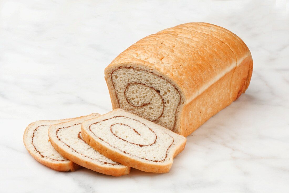Partially Sliced Cinnamon Loaf