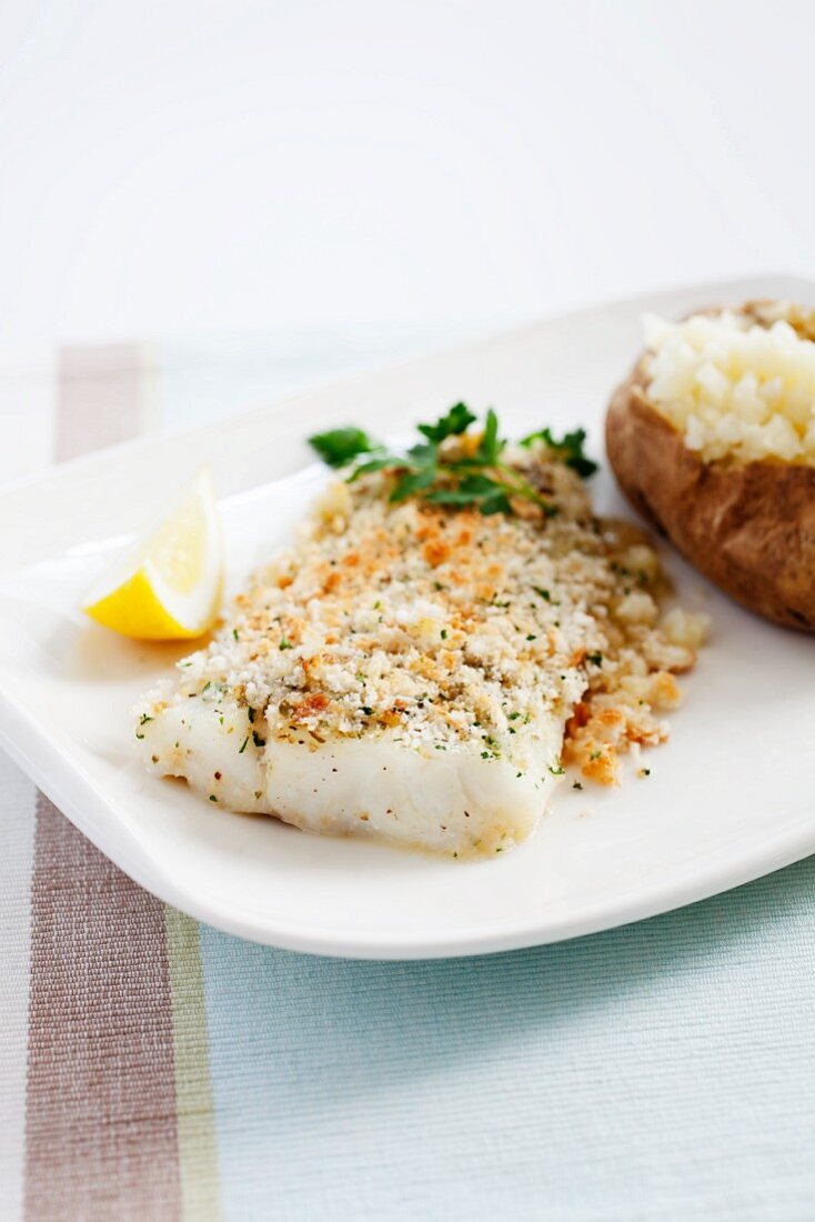 Boston Baked Scrod (Kabeljaufilet mit Brotkruste, USA)