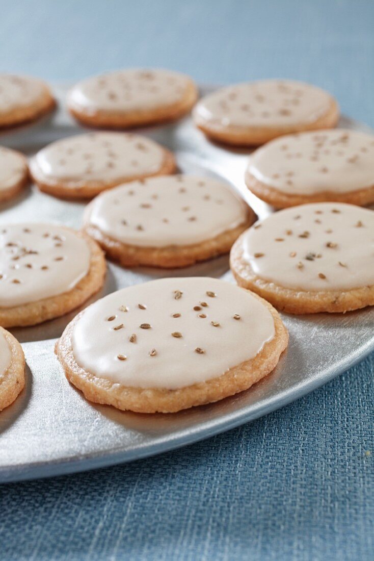 Anise Lemon Butter Cookies on a Platter