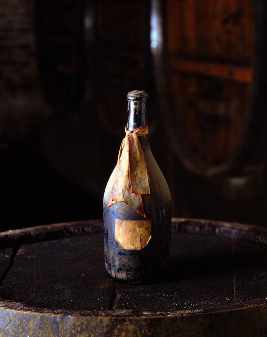 An antique wine bottle