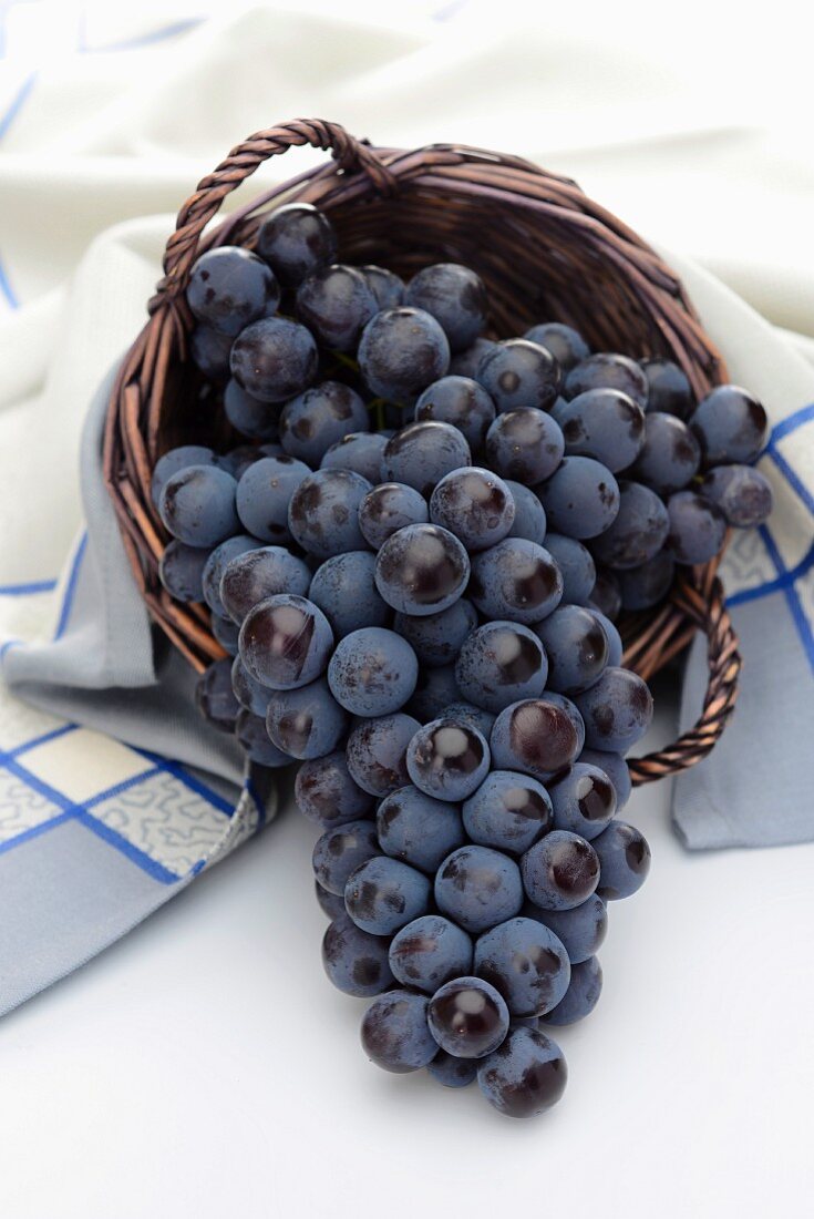 Red grapes in a basket