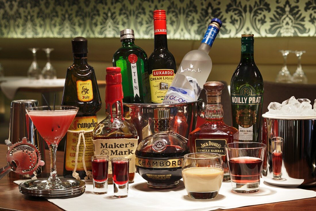 Various drinks and spirits