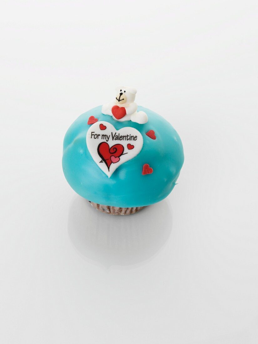 A turquoise cupcake for Valentine's Day
