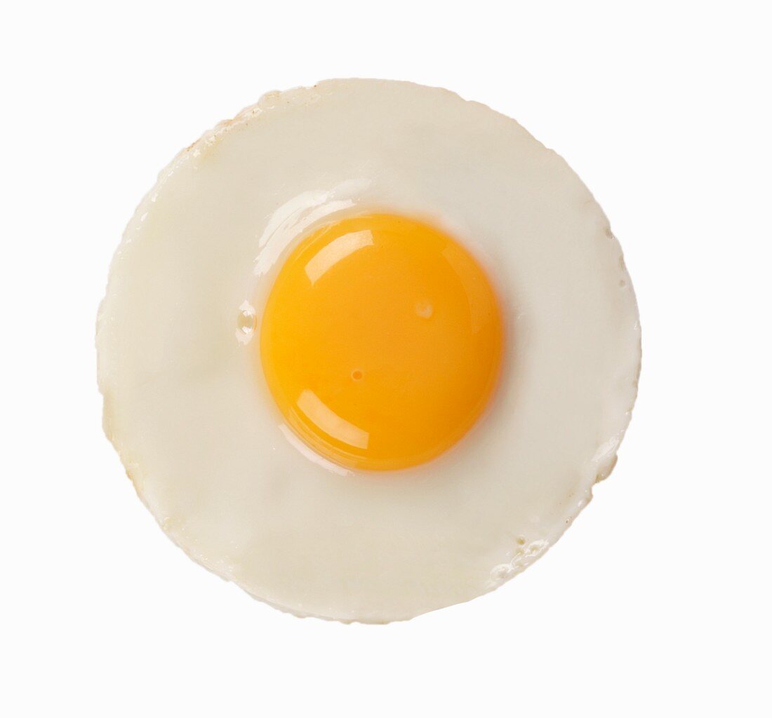 A fried egg, seen from above