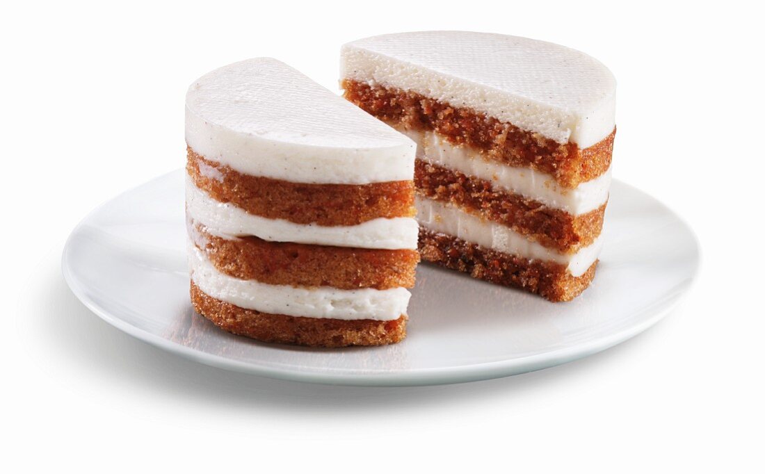 Mini Layered Carrot Cake; Cut in Half