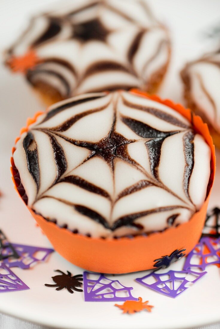 Spinnen-Cupcakes zu Halloween