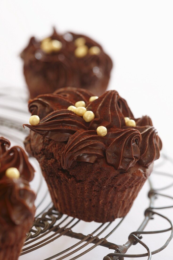 Schokoladen-Cupcakes (Close Up)