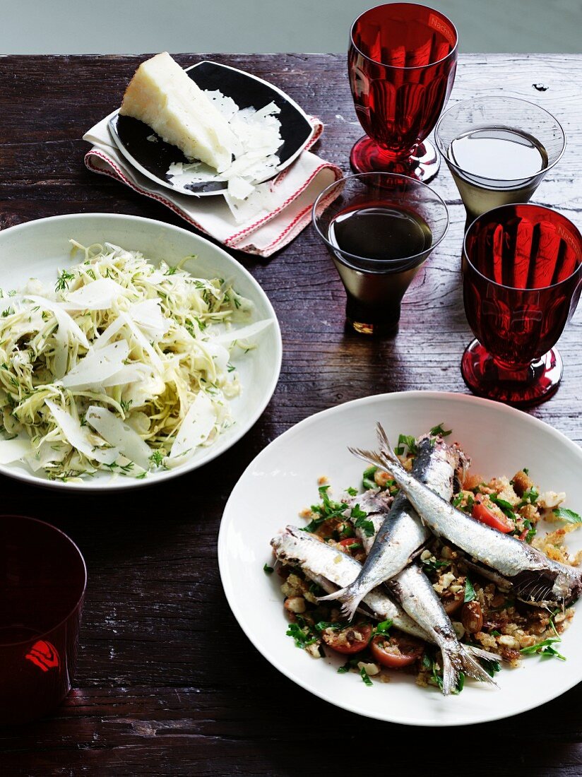 Sardines and an artichoke salad (Spain)