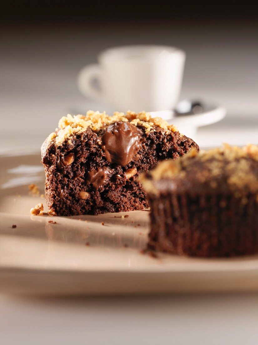 Schokoladen-Haselnuss-Muffin