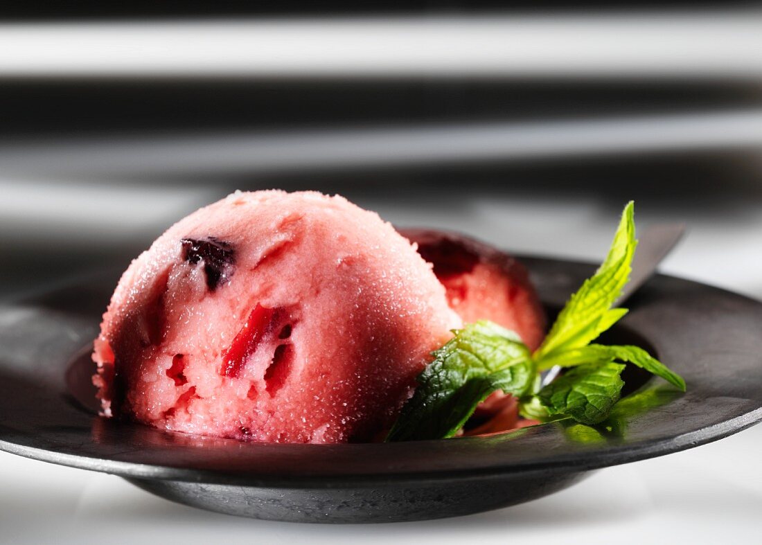 Cranberry-Himbeer-Sorbet