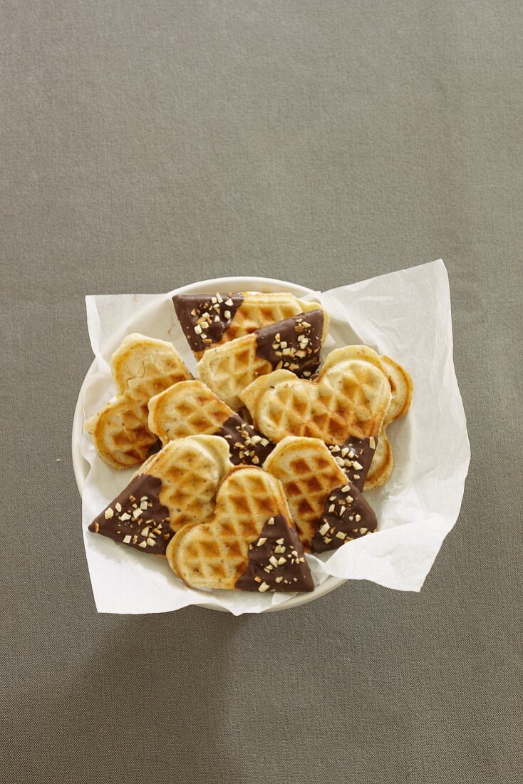 Lebkuchenwaffeln mit Schokolade