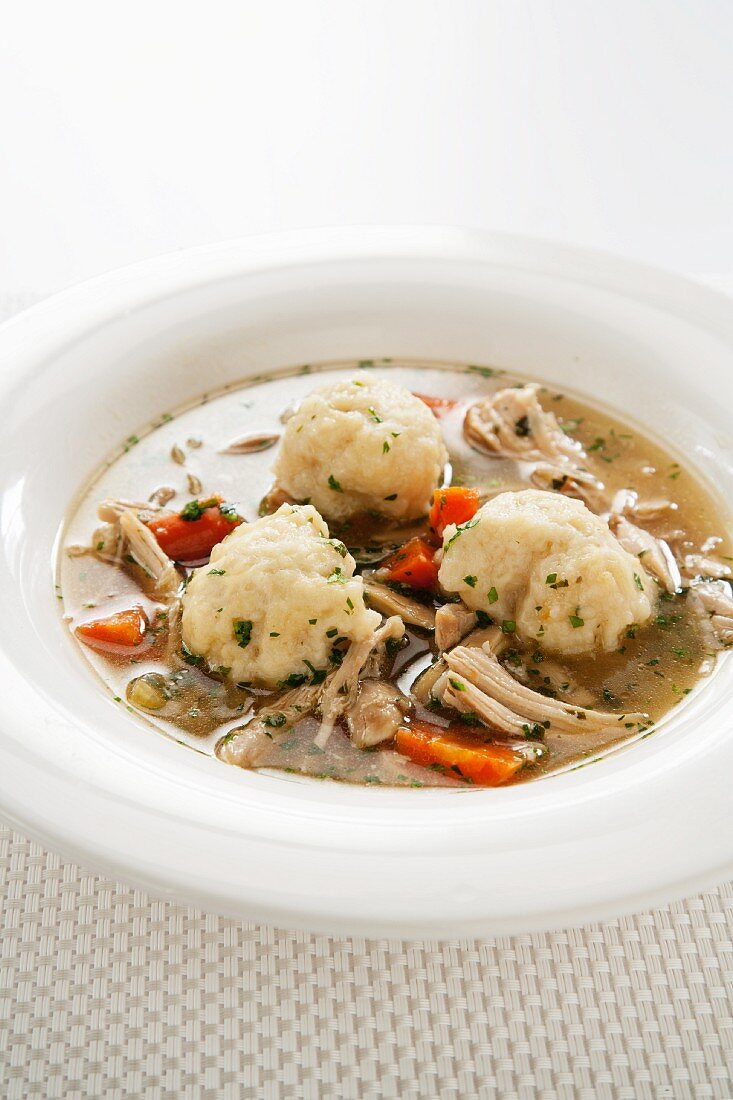 Bowl of Chicken and Dumpling Soup
