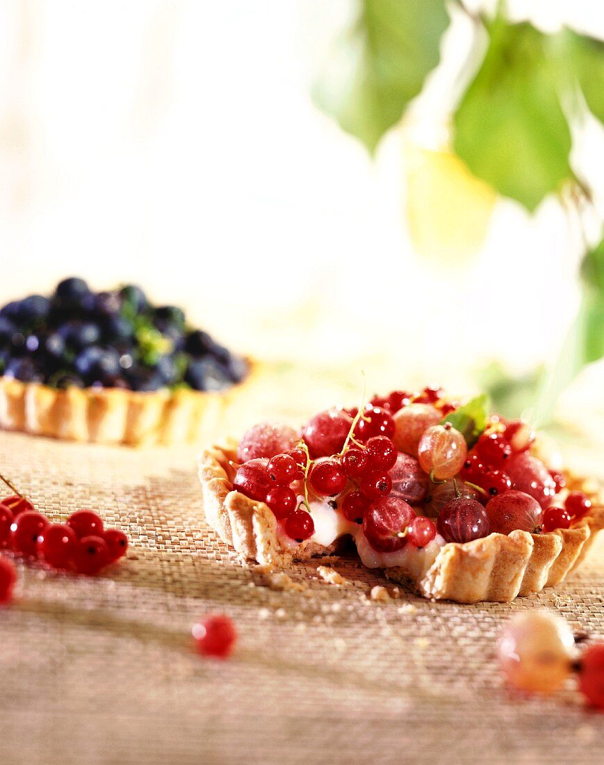 Mini Gooseberry and Blueberry Tarts