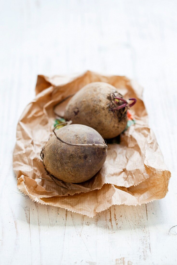 Beetroot on a paper bag