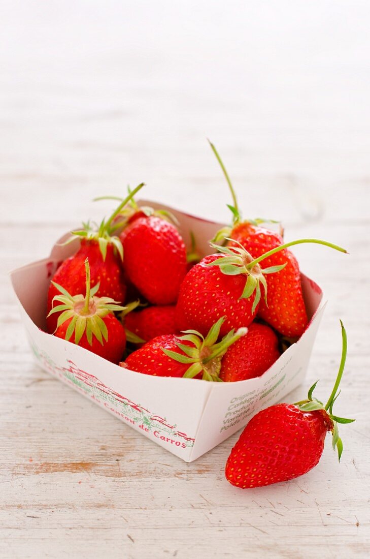 Strawberries in a paper dish