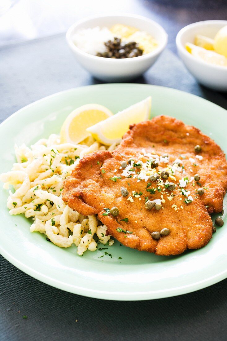 Breaded Pork Cutlet with Capers
