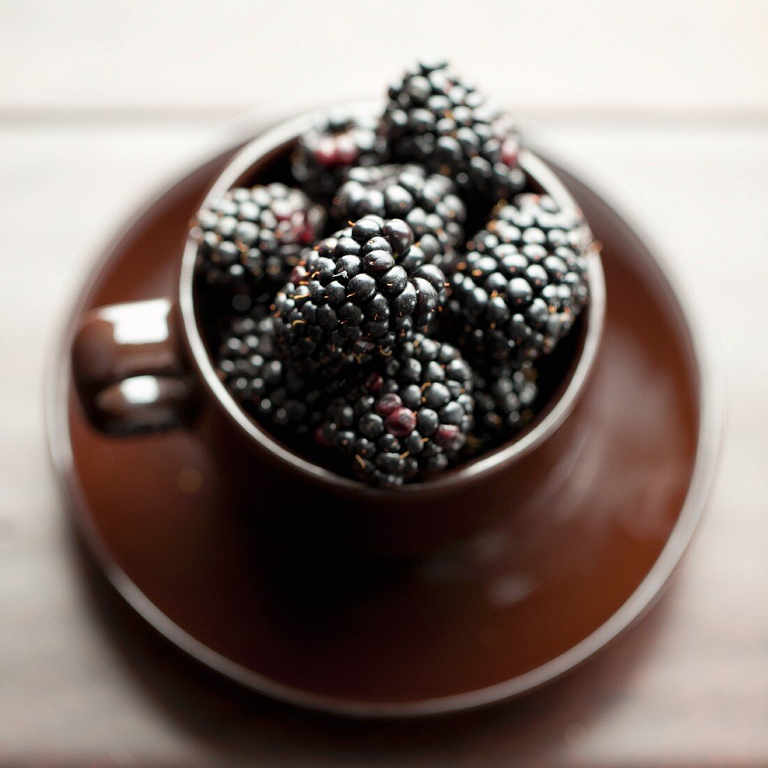 Blackberries in a Cup; From Above