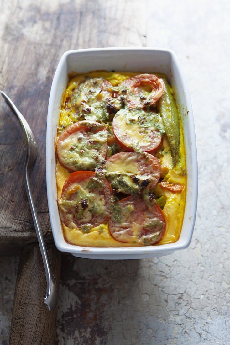 Chickpea bake with tomatoes