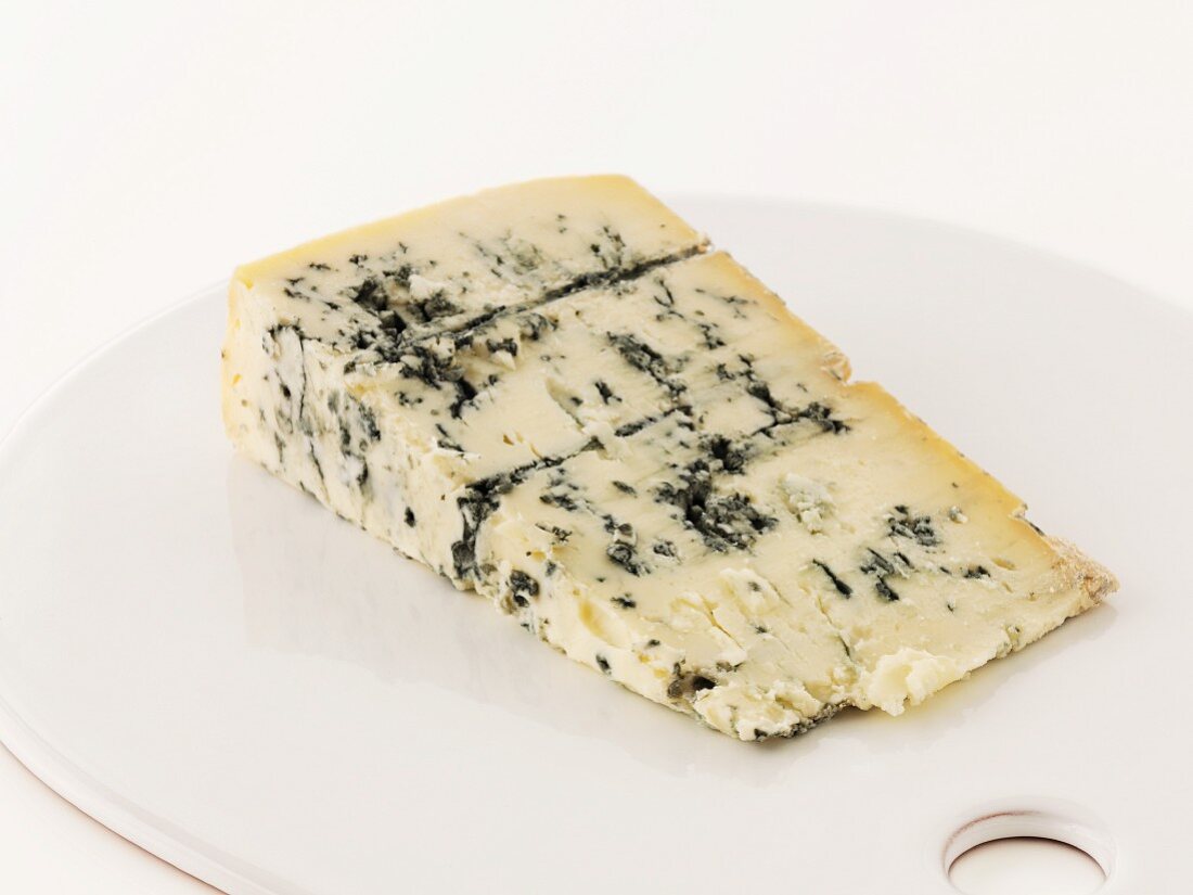 A wedge of blue cheese