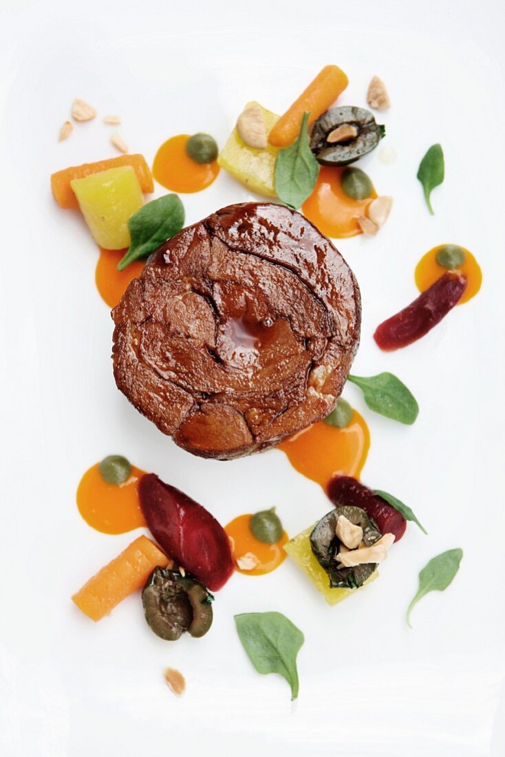 Sous Vide Lamb Shoulder with Beets, Carrots and Olives