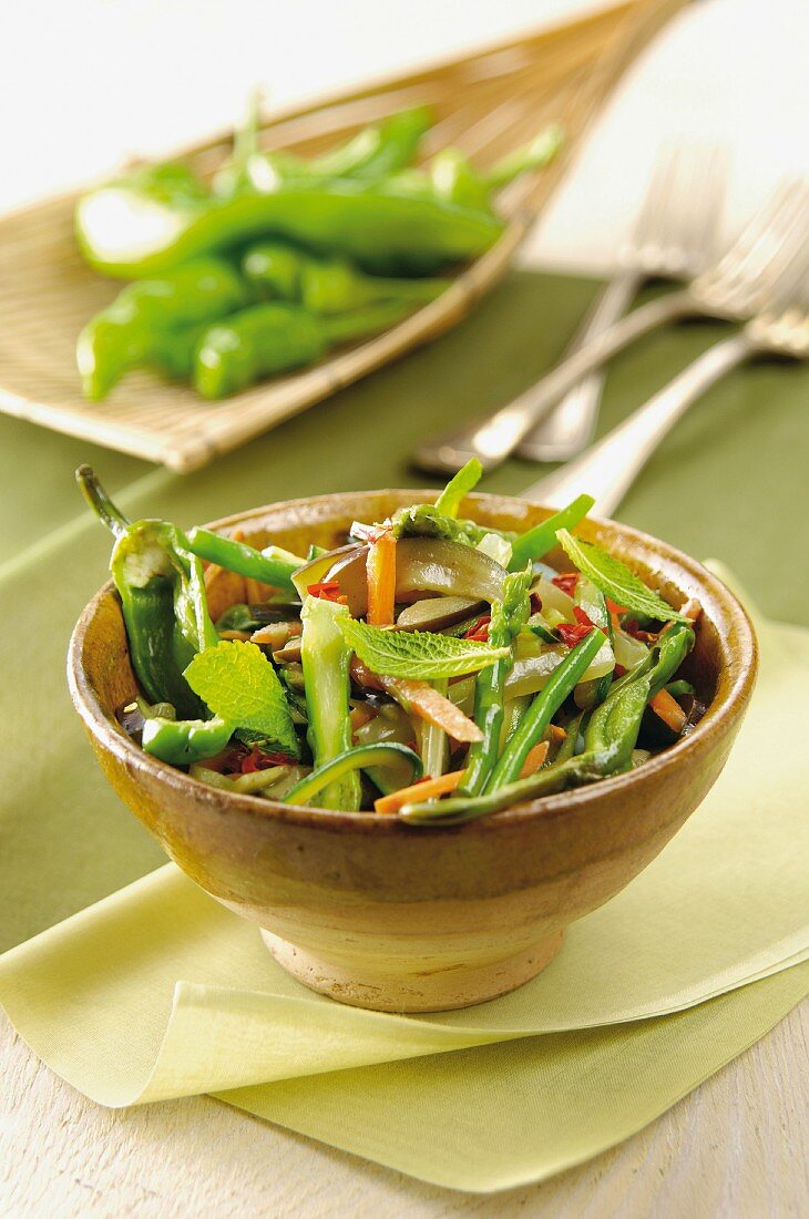 Stir-fried vegetables with coconut